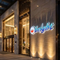 Enseigne LED extérieure pour commerce, lettres en acier inoxydable à éclairage frontal, montées au mur, pour restaurant et commerce de détail