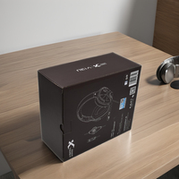 Boîte cadeau exquise personnalisable en carton ondulé noir mat écologique pour écouteurs, télécommande, manette de jeu, jouet