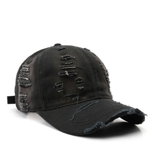 Custom Sporty Jersey Ripped Denim Baseball Caps-Authentic Vintage Style Breathable Cotton & Distressed Patterns - Product Image 3