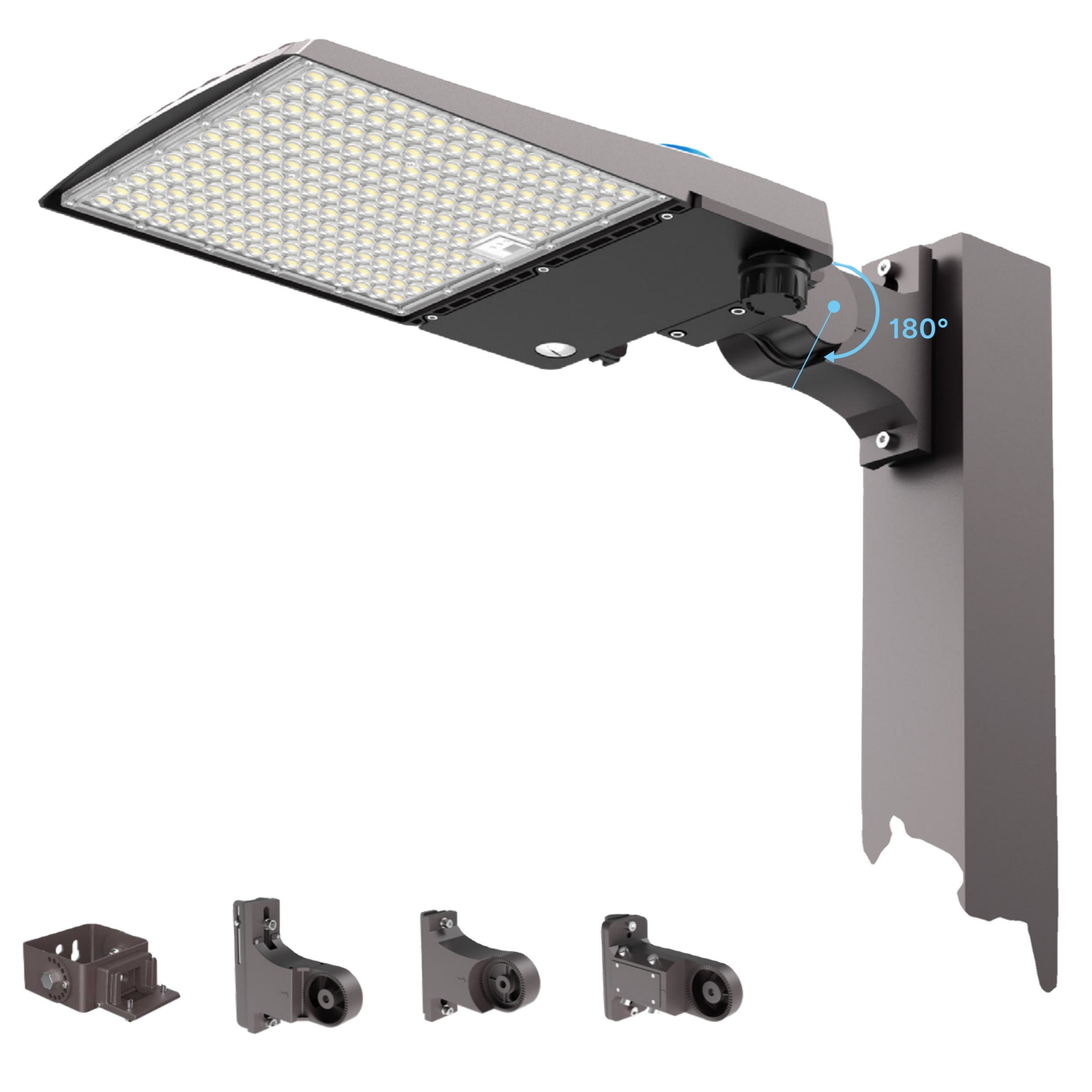 Outdoor LED Street Light IP65 Rated Motion Sensor Aluminum Alloy Construction 5-Year Warranty 200W AC Dimmable Color Customized