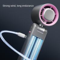 Nouveau ventilateur portatif sans pales à turbine haute vitesse, pliable, en plastique, rechargeable par USB, avec fonction de compresse froide pour usage extérieur