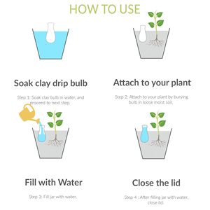 Kit Premium de 4 pots de plantes en terre cuite à <span class=keywords><strong>arrosage</strong></span> automatique pour fleurs de vacances intérieures ou extérieures pour jardin au sol - Product Image 5