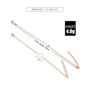 2025 nouvelle personnalité féminine Simple creux <span class=keywords><strong>Lotus</strong></span> <span class=keywords><strong>coeur</strong></span> <span class=keywords><strong>Bracelet</strong></span> main ornements 2 ensembles de <span class=keywords><strong>Bracelet</strong></span> <span class=keywords><strong>femme</strong></span> en gros - Product Image 5