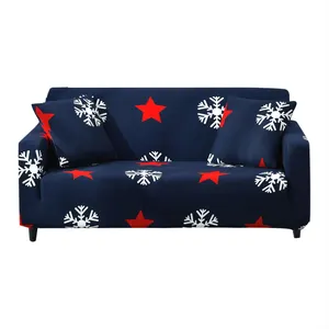 Copos de nieve y estrellas estampado textil hogar sala de estar Sit Cover conjunto de sofá