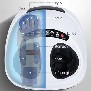 血液循環フットマッサージマシン指圧ディープフットマッサージャー熱ローリングと空気圧縮フットマッサージ