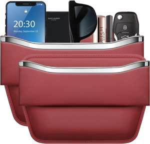 ユニバーサルカーシートギャップオーガナイザー、メタルストリップ付きプレミアム車両スロットオーガナイザー（セダン、SUV、トラック用） - Product Image 1