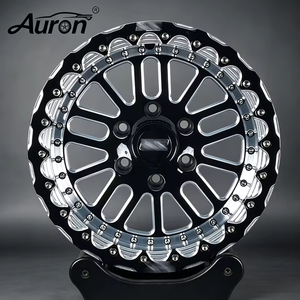 Rueda de Aleación Auron Multi Spoke 5.5x15 en Negro Brillante con Borde Mecanizado, Fundida en Una Pieza para Autos de Pasajeros - Product Image 1