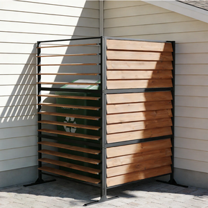 Panneau de brise-vue <span class=keywords><strong>en</strong></span> <span class=keywords><strong>bois</strong></span> personnalisé pour climatiseur, panneau à lamelles <span class=keywords><strong>en</strong></span> cèdre pour patio <span class=keywords><strong>extérieur</strong></span>, clôture de protection - Product Image 5