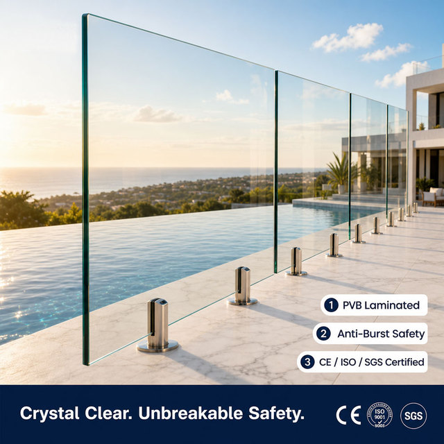 Double Architectural Tempered Laminated Glass PVB Safety Glass Balcony Railing Balustrade Modern 5 Year Outdoor Staircase