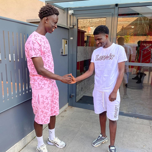 Completo Streetwear con Stampa Sublimatica, Set Due Pezzi Personalizzato, <span class=keywords><strong>Abbigliamento</strong></span> <span class=keywords><strong>Slim</strong></span> <span class=keywords><strong>Fit</strong></span>, Completo Casual da <span class=keywords><strong>Uomo</strong></span> con Pantaloncini e T-shirt, Vendita all'Ingrosso - Product Image 3