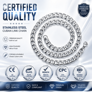 <span class=keywords><strong>Collana</strong></span> a Catena Cubana per <span class=keywords><strong>Uomo</strong></span>, Catena in Acciaio Inossidabile Color Oro, Nero o Argento, Gioielli alla Moda 3/5/7/9/11mm - Product Image 2