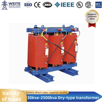 Transformateur sec 11kV 12kV 500kVA 630kVA 800kVA 400V Triphasé en résine époxy, isolation classe H, distribution d'énergie
