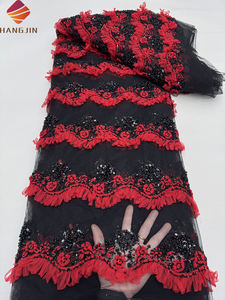 2025 <span class=keywords><strong>New</strong></span> Phi Ren Lưới Vải Với Sequins Sang Trọng Thêu 3D Hoa Ren Vải Tuyn Ren Vải Cho Đám Cưới Cô Dâu Ăn Mặc - Product Image 4