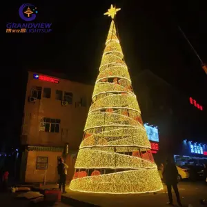 Led Decorative Tree Lights Outdoor Decorative Spiral Christmas Tree Lights For City Plaza Entertainment Park Holiday Decoration Waterproof
