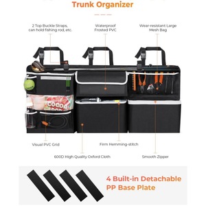 Organisateur de coffre de voiture en tissu Oxford, 8-11 poches, sac de rangement suspendu, solution de rangement pour siège arrière de voiture - Product Image 2