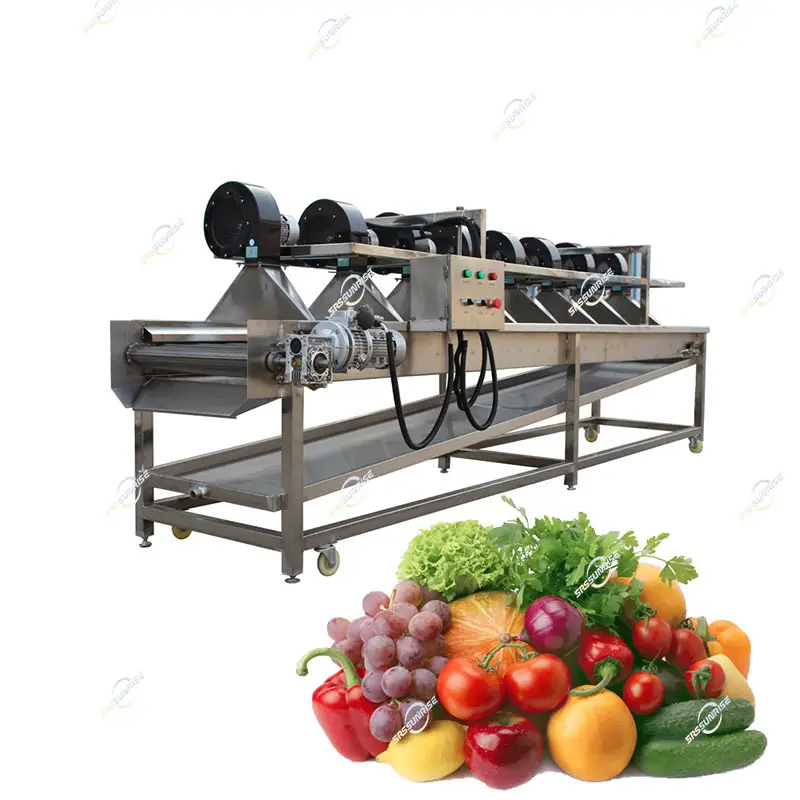 果物と野菜のための冷たい空気乾燥ライン商業食品生産洗浄乾燥ライン