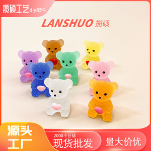 ตุ๊กตาหมีเรืองแสง 3 มิติ ของเล่นจำลองขนาดเล็ก อุปกรณ์งานฝีมือ DIY ของตกแต่งน่ารักสำหรับวางบนโต๊ะ ขายส่ง - Product Image 5