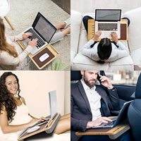 Minjoo maison vente chaude pliable en bambou support pour ordinateur portable PC Riser rembourré bureau pour lit et bureau