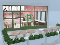 Comptoir de restauration unique et moderne en panneaux de bois pour salons de thé et cafés, idéal pour centres commerciaux et hôtels