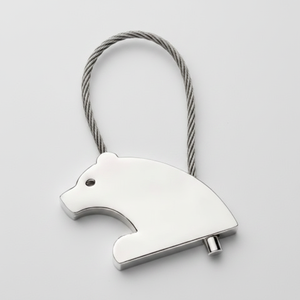 Portachiavi in Metallo a Forma di Orso Polare con Cinturino, Accessorio Portachiavi a Forma di Animale - Product Image 2