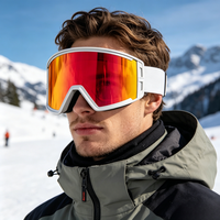 Lunettes de ski polarisées anti-UV unisexes à double couche anti-buée coupe-vent anti-sable pour adultes, lunettes de soleil de ski d'extérieur