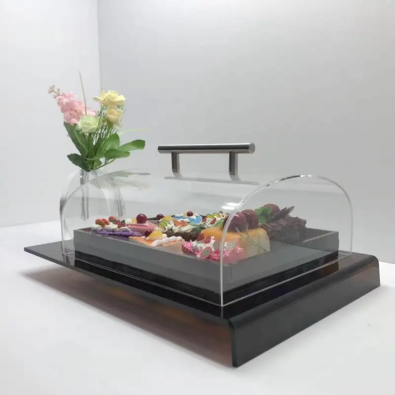 Wholesale MultiColor Clear Vases Tray Simulation Flower Decorative Shop Design Wedding Party Acrylic Vases Tray