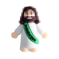 Figurines de Jésus, design original, Jésus t'aime, mini-jouets en caoutchouc de Jésus pour les jeux de cache-cache, cadeaux religieux pour les fêtes, école du dimanche