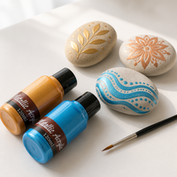 Peinture acrylique métallisée 120 ml, 20 couleurs, peinture nacrée scintillante pour toile, papier, galets, pierres, artisanat, fournitures d'art DIY