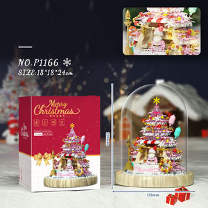 장식 조명 크리스마스 꽃 나무 말 선물 블록 선물 세트 제품 2025 미니 장난감 빌딩 블록 - Product Image 5