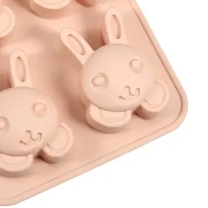 Toptan gıda sınıfı sevimli tavşan hayvan silikon kalıp silikon kek kalıp