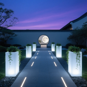 Macetas de Flores LED Iluminadas, Macetas de Plástico Decorativas Grandes y Altas para Jardín <span class=keywords><strong>con</strong></span> <span class=keywords><strong>Luz</strong></span> LED - Product Image 2