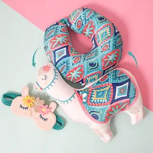 Travel Pillow 2 in 1 Llama Shaped Neck Pillow for Traveling Llama Travel Pillow Neck Rest for Airplane and Car