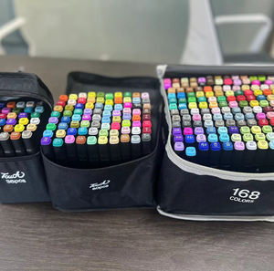 2024 ujung pena Marker papan cahaya akrilik permanen isi ulang seni isi ulang untuk anak-anak dewasa gambar sketsa animasi - Product Image 1