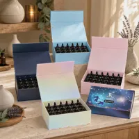 Boîte rigide magnétique à rabat personnalisée avec insert pour emballage de flacon d'huile essentielle, vente en gros