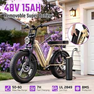 Bicicleta Eléctrica Multiusos R7 con Motor sin Escobillas, Cuadro <span class=keywords><strong>de</strong></span> Acero, Doble Suspensión, Frenos <span class=keywords><strong>de</strong></span> Disco, Motor en el Buje Trasero, Batería <span class=keywords><strong>de</strong></span> 15AH - Product Image 3