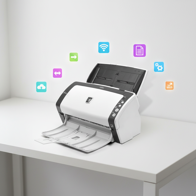 Fujitsu Fi 6130 Professional Office Duplex Scanner A4 Size 40-Page Automatic Document Feeder 600DPI USB High-Speed Color Scanner