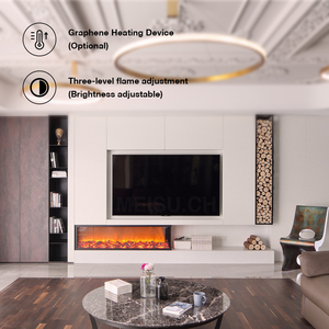 <span class=keywords><strong>Chimenea</strong></span> Eléctrica MEISU.CH con Llama Artificial, Función de Calefacción, Diseño Moderno de 72 Pulgadas, Sonido de Chispas, Chimeneas Eléctricas LED 3D Elegantes - Product Image 2