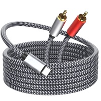 Câble audio USB C vers RCA Câble audio stéréo USB C vers 2 RCA mâle Type C vers RCA Y Splitter Cordon audio Câbles audio et vidéo