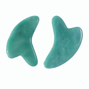 Healing Green Aventurine Heart Dolphin Gua Sha Scraper Lucky Stone Facial <b>Massager</b> for Stress Relief - Product Image 6