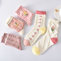 Automne Hiver Doux Femmes Mi Tube Chaussettes Mignon Preppy Coton Chaussettes pour Femmes Hiver