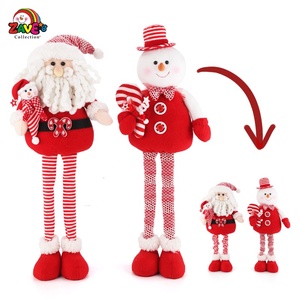 Zaves Decorazione Natalizia per la Casa da 25 Pollici Bambola Retrattile Babbo Natale Pupazzo di Neve Rosso e Bianco Idea Regalo Caramelle - Product Image 1