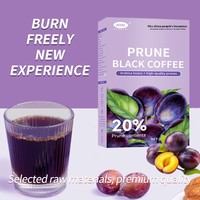 Café instantané noir aux pruneaux séchés pour le commerce transfrontalier, 3g par sachet, 10 portions par paquet ; Café instantané à petites grains du Yunnan