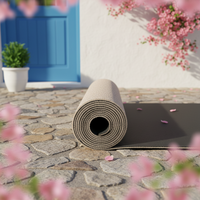 Petit tapis rayé en rouleau, antidérapant, avec support en TPE, réduisant le bruit, pour usage domestique et commercial