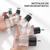 Flacon pulvérisateur de parfum de voyage vide de 10 ml à 50 ml, avec capuchon noir à fermeture rapide, en verre, rechargeable pour usage quotidien, personnalisable