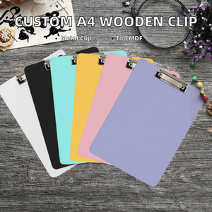 RIZI Planche à clipser en bois de haute qualité format A4 avec matériau MDF, forme rectangulaire, planche à clipser personnalisée imprimée et clip en métal - Product Image 2