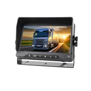 צג צבעוני TFT LCD 7 אינץ' 2 כניסת וידאו צג אחורי לרכב צג DVD VCR עם שלט ומעמד