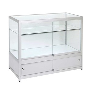 Marco de aluminio <span class=keywords><strong>gris</strong></span> Vidrio templado Joyería <span class=keywords><strong>Vitrina</strong></span> y escaparate Fácil de limpiar Venta directa de fábrica - Product Image 1