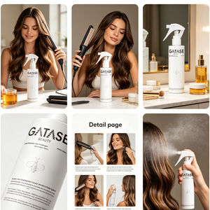 Crème de protection thermique au collagène et au miel végétal |   Protecteur thermique nourrissant pour cheveux jusqu'à 450°F |   Formule 2-en-1 |   Vente en gros OEM - Product Image 6