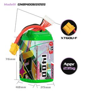 GAONENG GNB 1400MAH <span class=keywords><strong>22.2V</strong></span> <span class=keywords><strong>6S</strong></span> 120C XT60 HV 고전압 드론 FPV 경량 새로운 모델 높은 C 속도 <span class=keywords><strong>LIpo</strong></span> 배터리 - Product Image 2