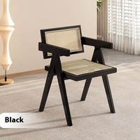 Chaise Chandigarh Design moderne nordique fauteuil en bois massif rotin Simple PU pour usage domestique commercial loisirs famille d'accueil chaise de salle à manger